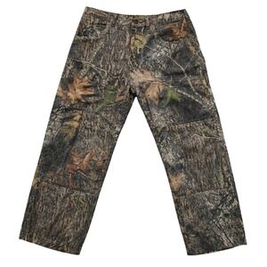 Wrangler Mossy Oak Camo Double Knee Pants Mens 32 Waist 25 Inseam Hunting